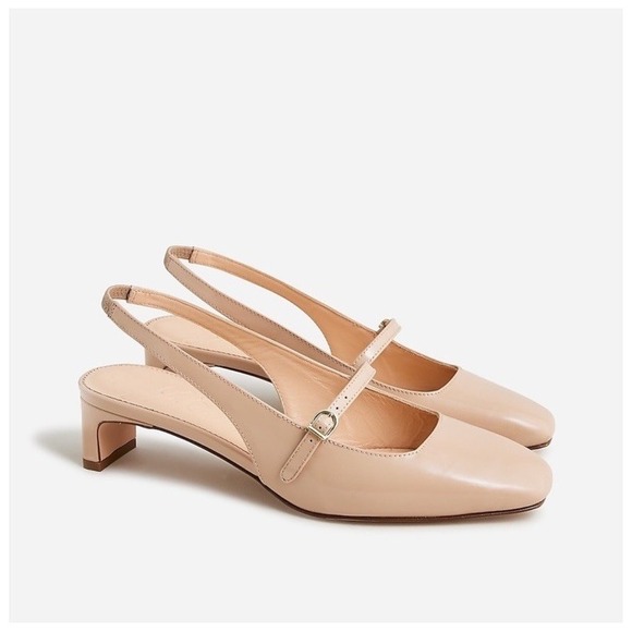 J.CREW Shoes - J. Crew Layla Slingback Mary Jane‎ Heels  Spazzolato Leather Size 8 Blush Beige